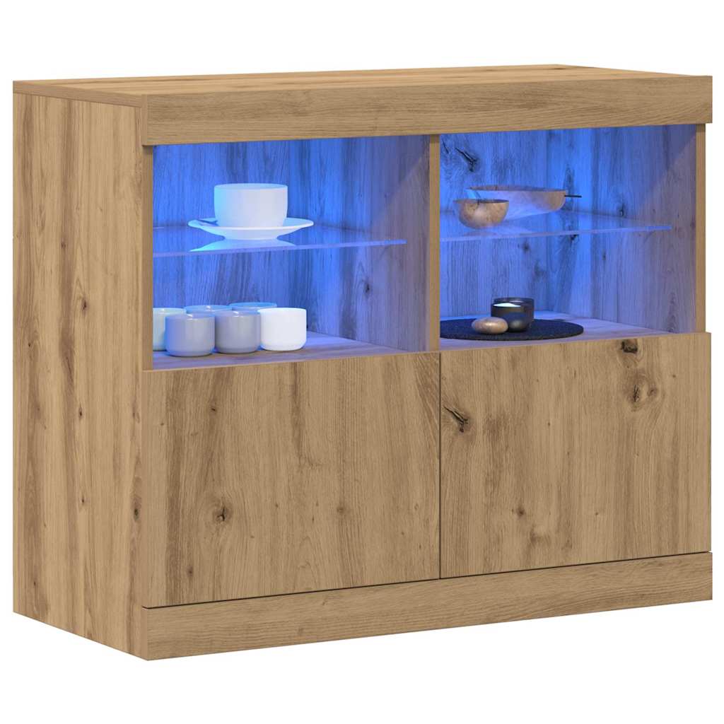 Madia LED Marrone 81 x 37 x 66,5 cm Legno multistrato
