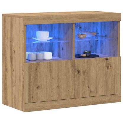 Madia LED Marrone 81 x 37 x 66,5 cm Legno multistrato