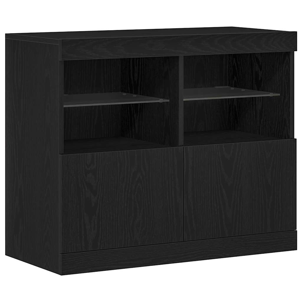 Madia LED Nero 81 x 37 x 66,5 cm Legno multistrato