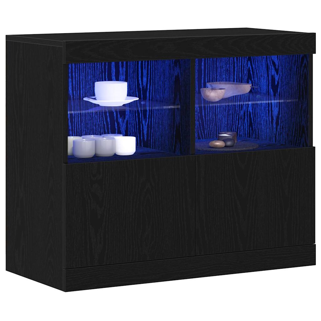 Madia LED Nero 81 x 37 x 66,5 cm Legno multistrato