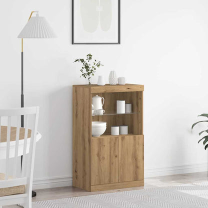Madia LED Marrone 60 x 37 x 100 cm Legno multistrato