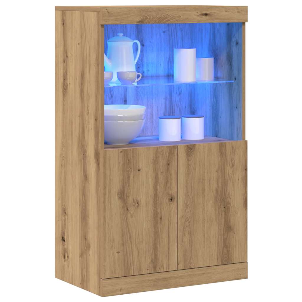 Madia LED Marrone 60 x 37 x 100 cm Legno multistrato