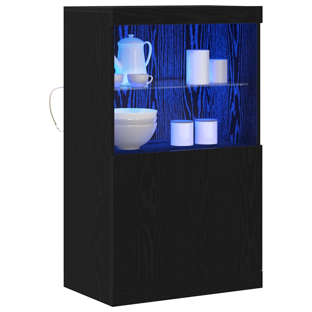 Madia LED Nero 60 x 37 x 100 cm Legno multistrato