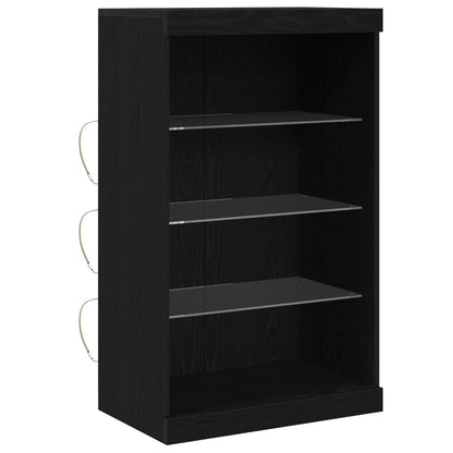 Madia LED Rovere Nero 60,5 x 37 x 100 cm Legno multistrato