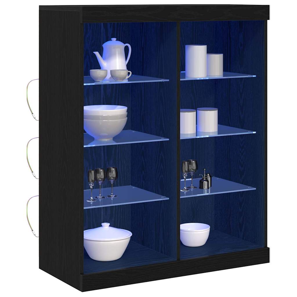 Madia LED Rovere Nero 41 x 37 x 100 cm Legno multistrato