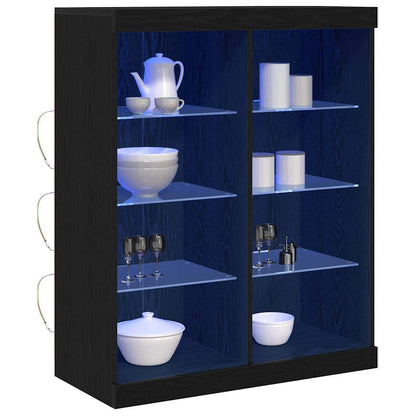 Madia LED Rovere Nero 41 x 37 x 100 cm Legno multistrato