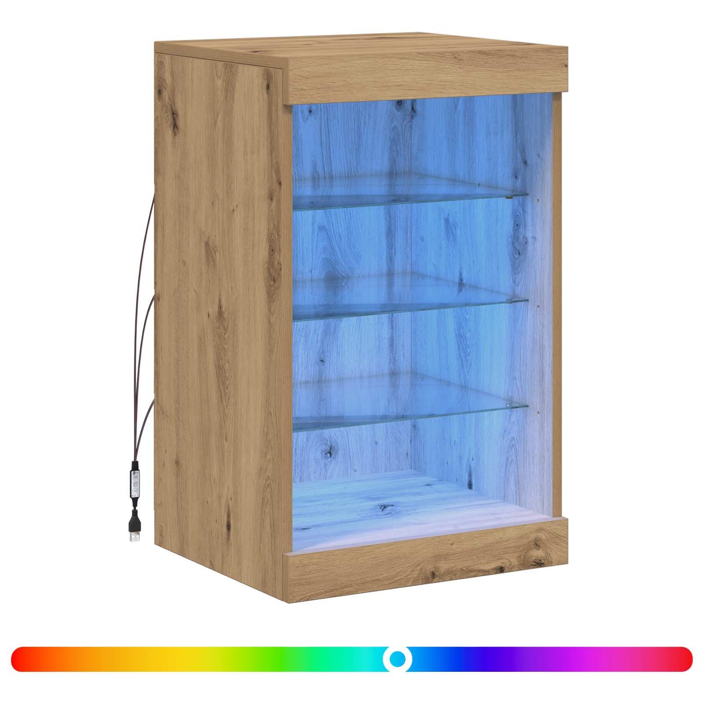 Madia LED Rovere artigianale 41 x 37 x 67 cm Legno multistrato