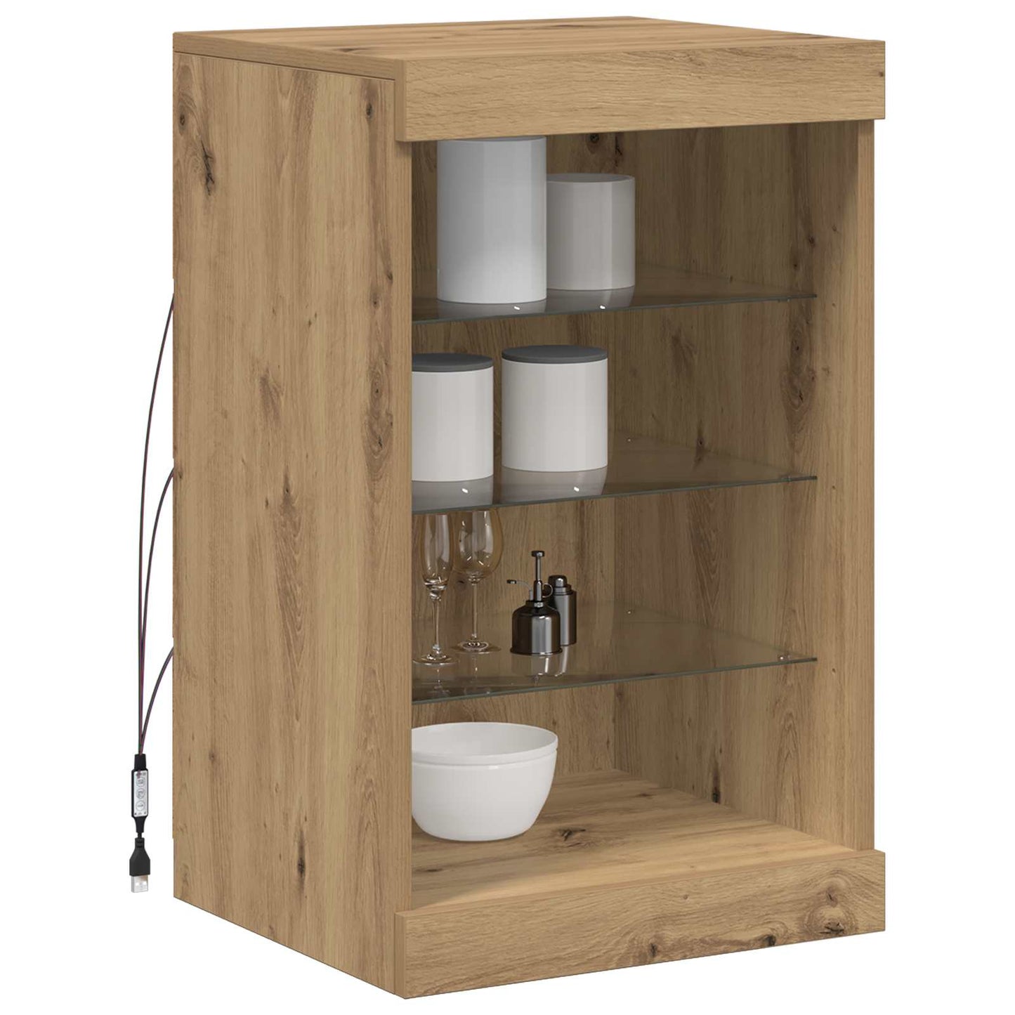 Madia LED Rovere artigianale 41 x 37 x 67 cm Legno multistrato