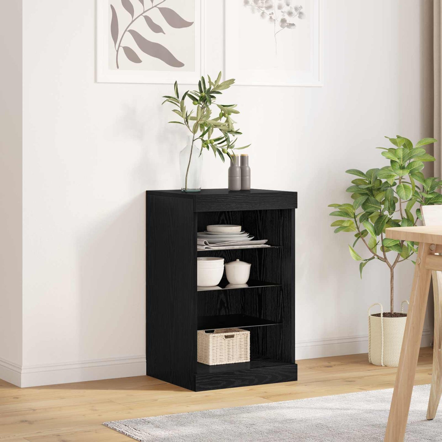Madia LED Rovere Nero 41 x 37 x 67 cm Legno multistrato
