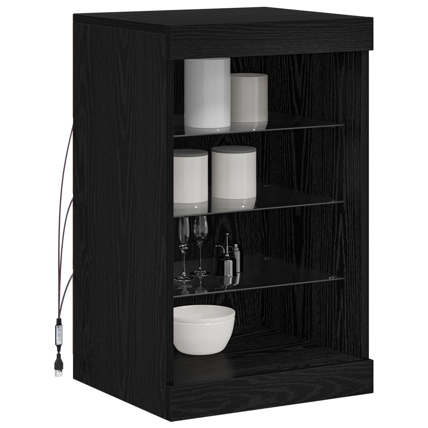 Madia LED Rovere Nero 41 x 37 x 67 cm Legno multistrato