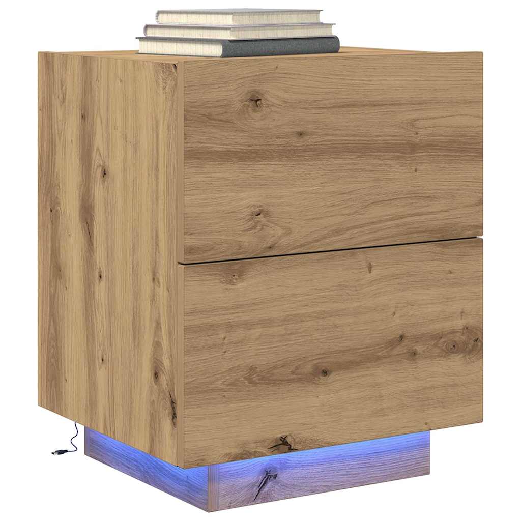 Armadio da Notte 2 pcs Rovere artigianale 45 x 40 x 55 cm