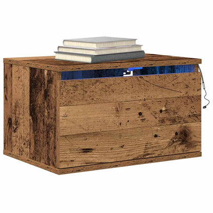 Mobiletto da comodino a parete con cassetto 2 pcs Legno vecchio
