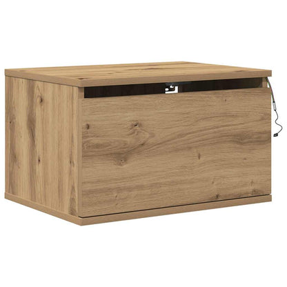 Mobiletto da comodino a parete con cassetto Rovere artigianale