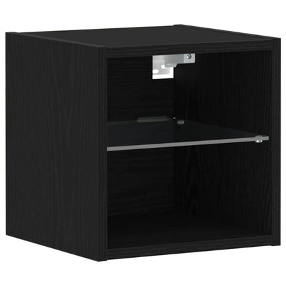 Armadio da letto a muro LED con Nero Legno multistrato