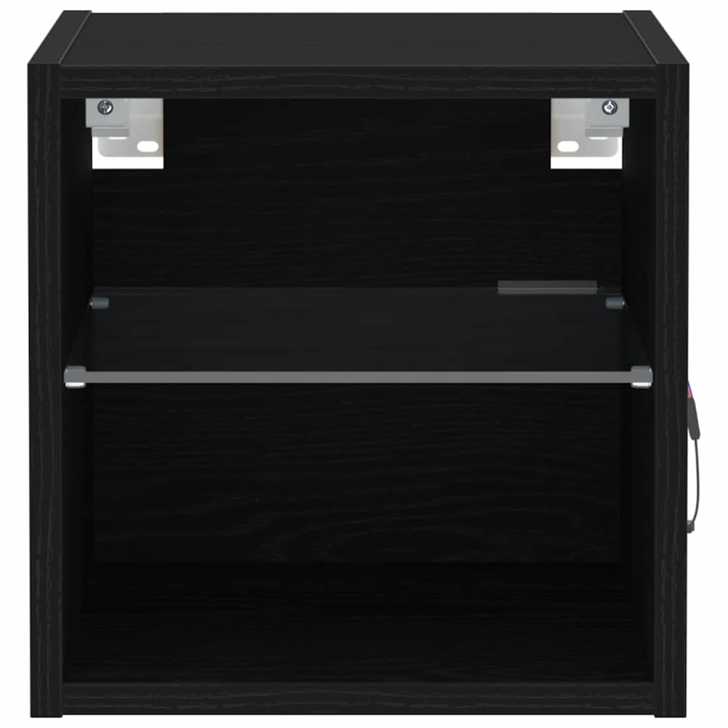 Armadio da letto a muro LED con Nero Legno multistrato
