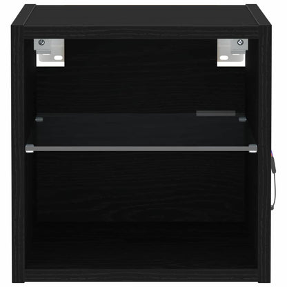 Armadio da letto a muro LED con Nero Legno multistrato