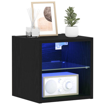Armadio da letto a muro LED con Nero Legno multistrato