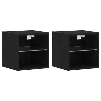 Armadio da letto a muro LED con Nero Legno multistrato