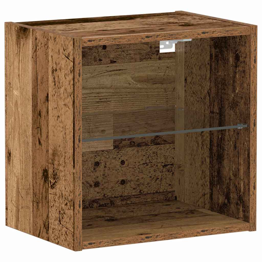 Mensola galleggiante con luce LED Marrone 40 x 28,5 x 40 cm