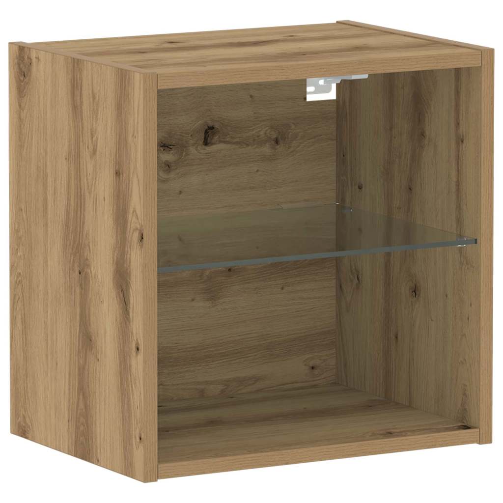Mensola galleggiante con luce LED Marrone 40 x 28,5 x 40 cm
