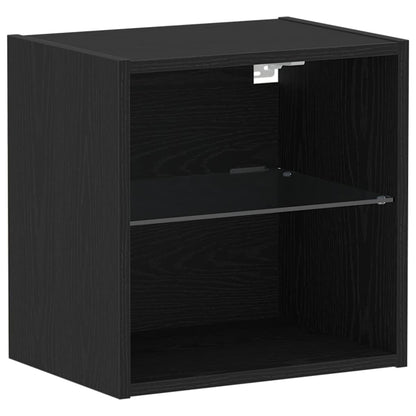 Mensola galleggiante con luce LED Nero 40 x 28,5 x 40 cm