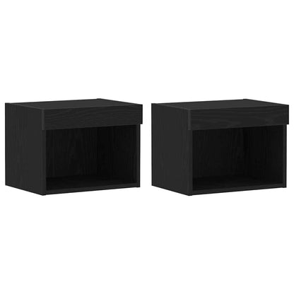 Set mobile TV con led 2 pcs Rovere Nero 40 x 30 x 30 cm