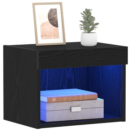 Set mobile TV con led 2 pcs Rovere Nero 40 x 30 x 30 cm