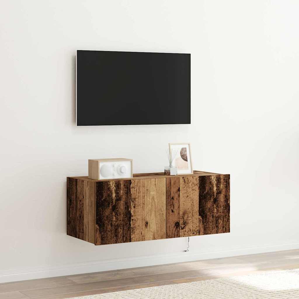 Mobile TV da parete Legno vecchio 80 x 35 x 31 cm