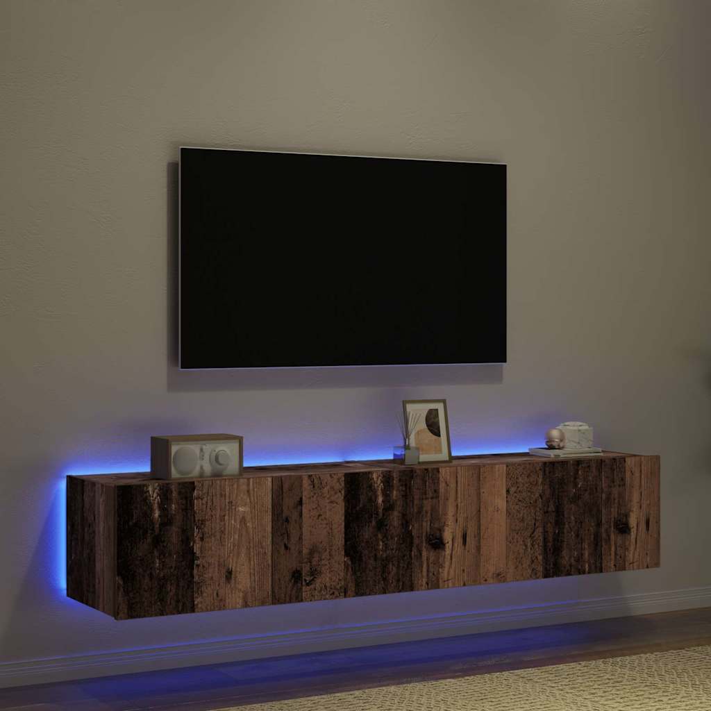 Mobile TV da parete 2 pcs Legno vecchio 80 x 35 x 31 cm