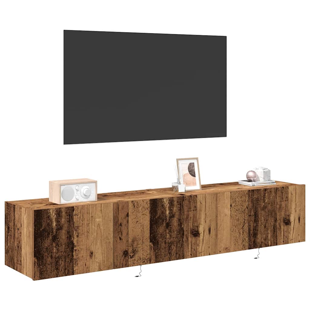 Mobile TV da parete 2 pcs Legno vecchio 80 x 35 x 31 cm