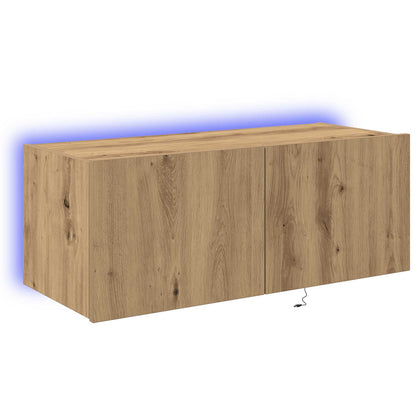 Mobile TV da parete Rovere artigianale 80 x 35 x 31 cm