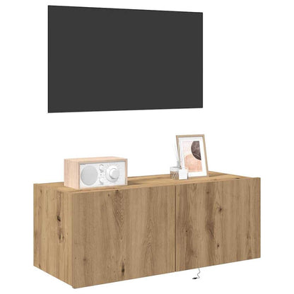 Mobile TV da parete Rovere artigianale 80 x 35 x 31 cm