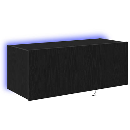 Mobile TV da parete Rovere Nero 80 x 35 x 31 cm