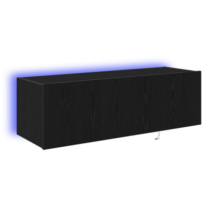 Mobile TV da parete 2 pcs Rovere Nero 100 x 35 x 31 cm