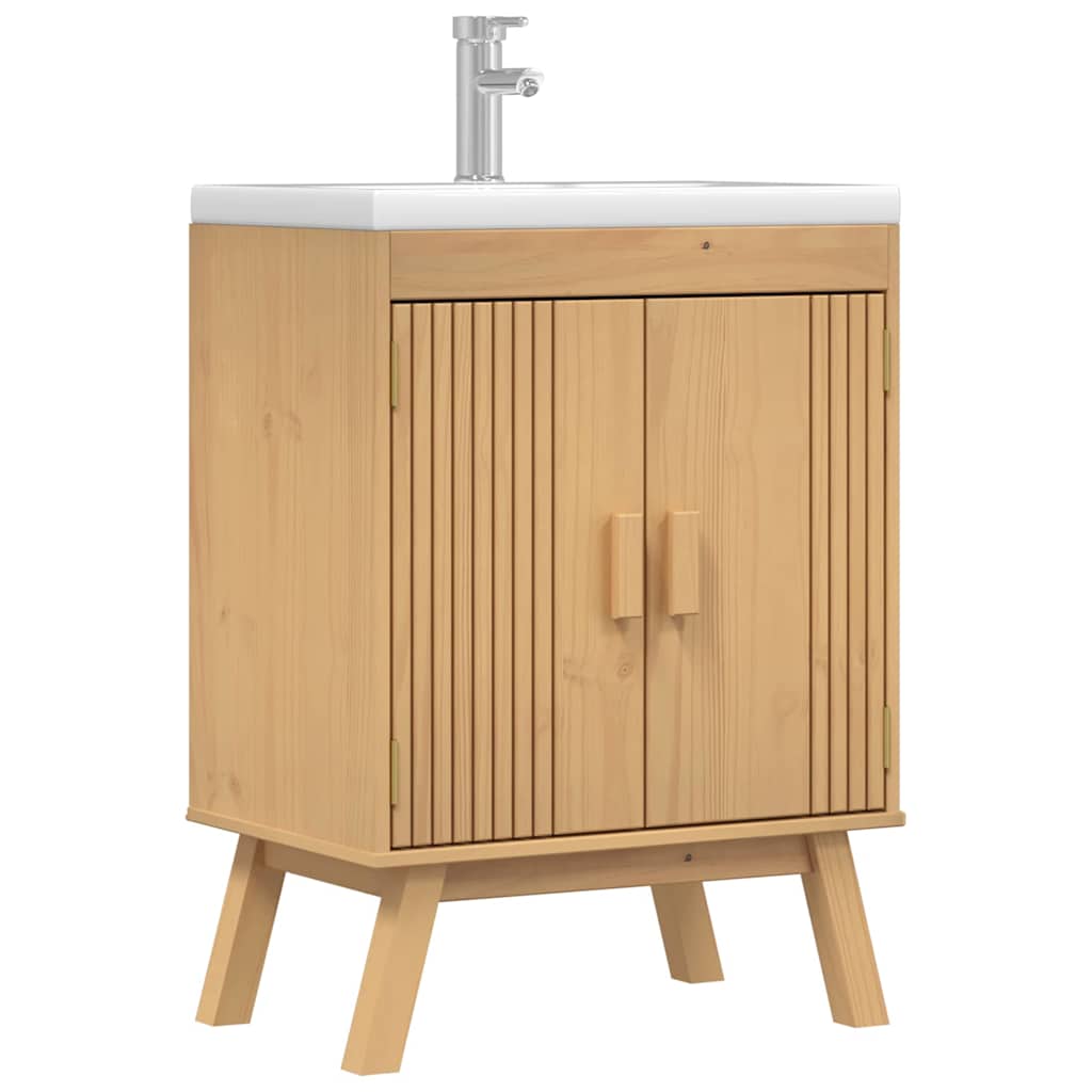 Base Cabinet con lo scaffale Olden Marrone 60 x 40 x 80 cm