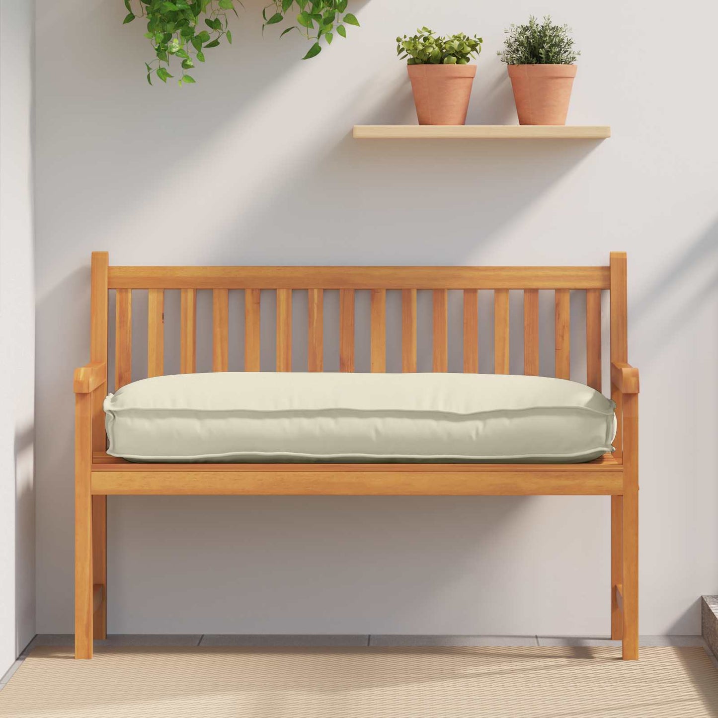 Cuscino Crema 120 x 50 x 12 cm Tessuto Oxford