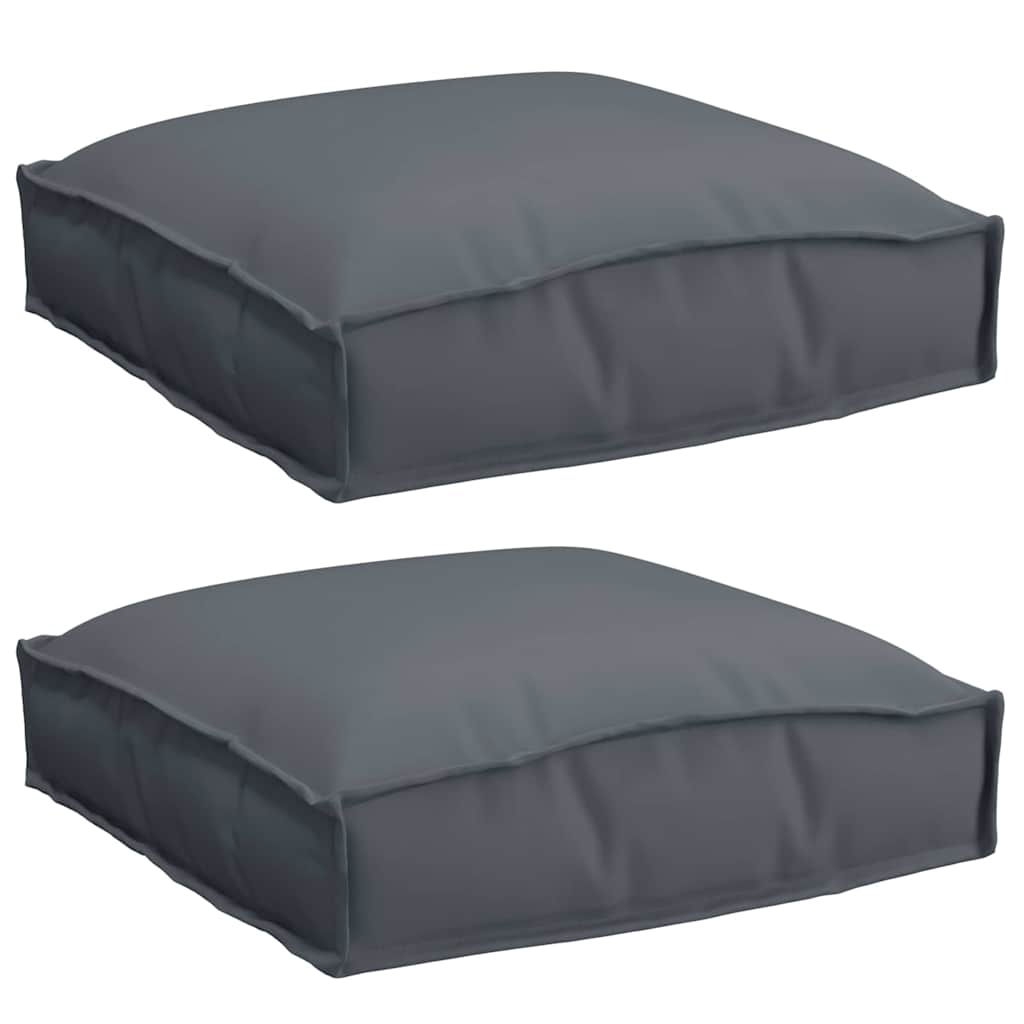 Cuscino 2 pcs Antracite 40 x 40 x 8 cm Tessuto Oxford