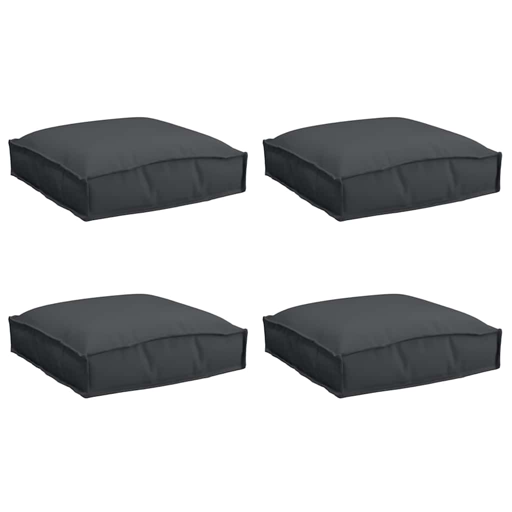 Cuscino 4 pcs Nero 40 x 40 x 8 cm Tessuto Oxford