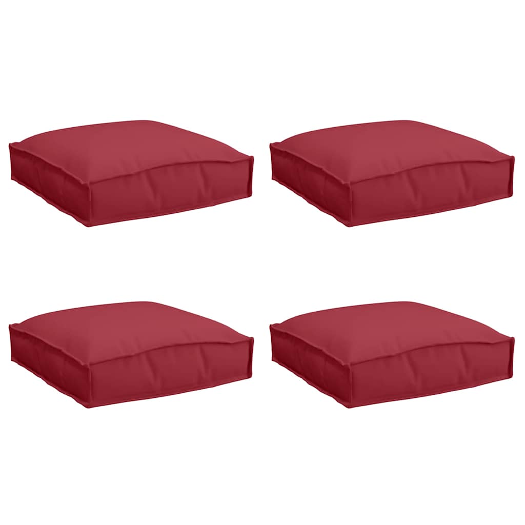 Cuscino 4 pcs Rosso Vino 40 x 40 x 8 cm Tessuto Oxford