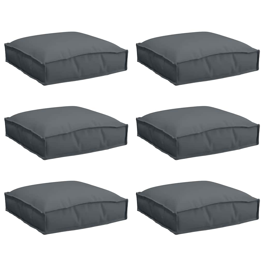 Cuscino 6 pcs Antracite 40 x 40 x 8 cm Tessuto Oxford