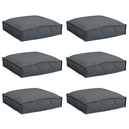 Cuscino 6 pcs Antracite 40 x 40 x 8 cm Tessuto Oxford