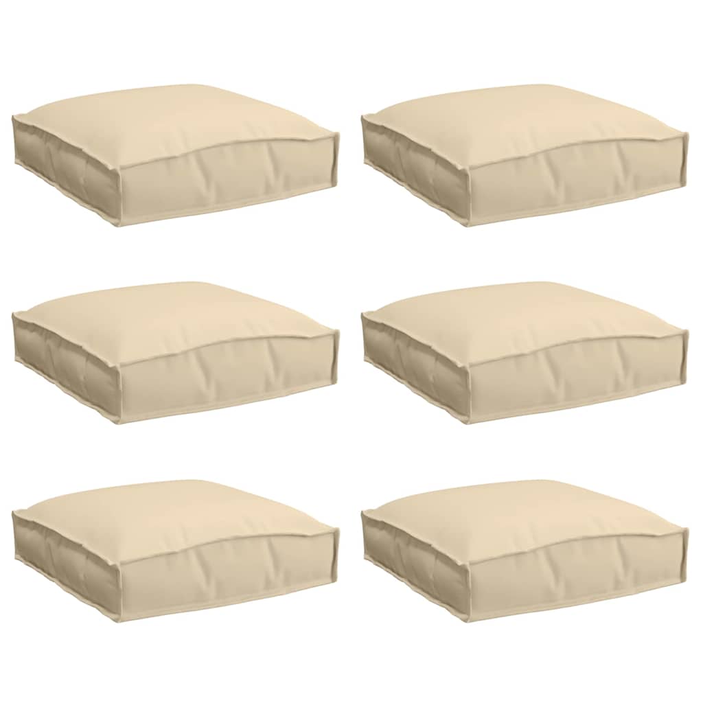 Cuscino 6 pcs Beige 40 x 40 x 8 cm Tessuto Oxford