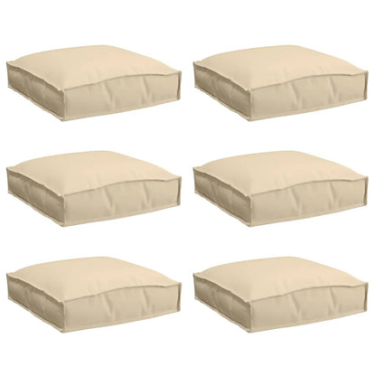 Cuscino 6 pcs Beige 40 x 40 x 8 cm Tessuto Oxford