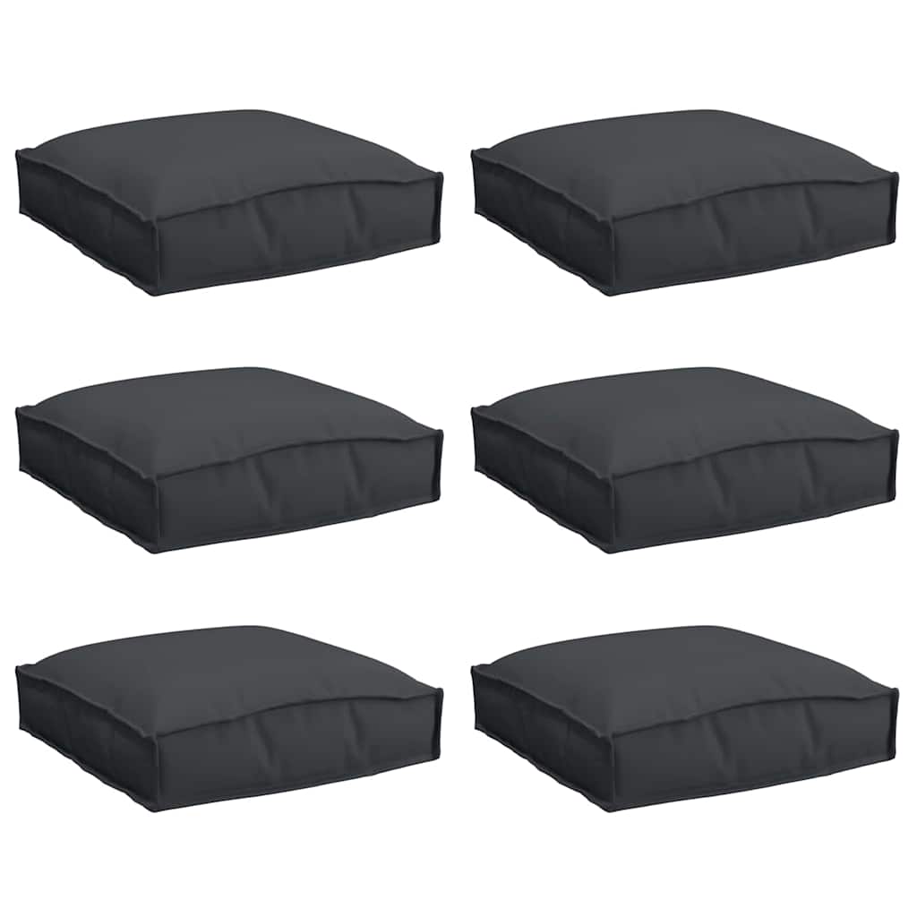 Cuscino 6 pcs Nero 40 x 40 x 8 cm Tessuto Oxford