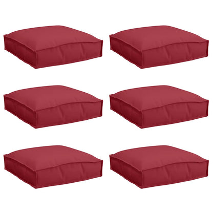 Cuscino 6 pcs Rosso Vino 40 x 40 x 8 cm Tessuto Oxford