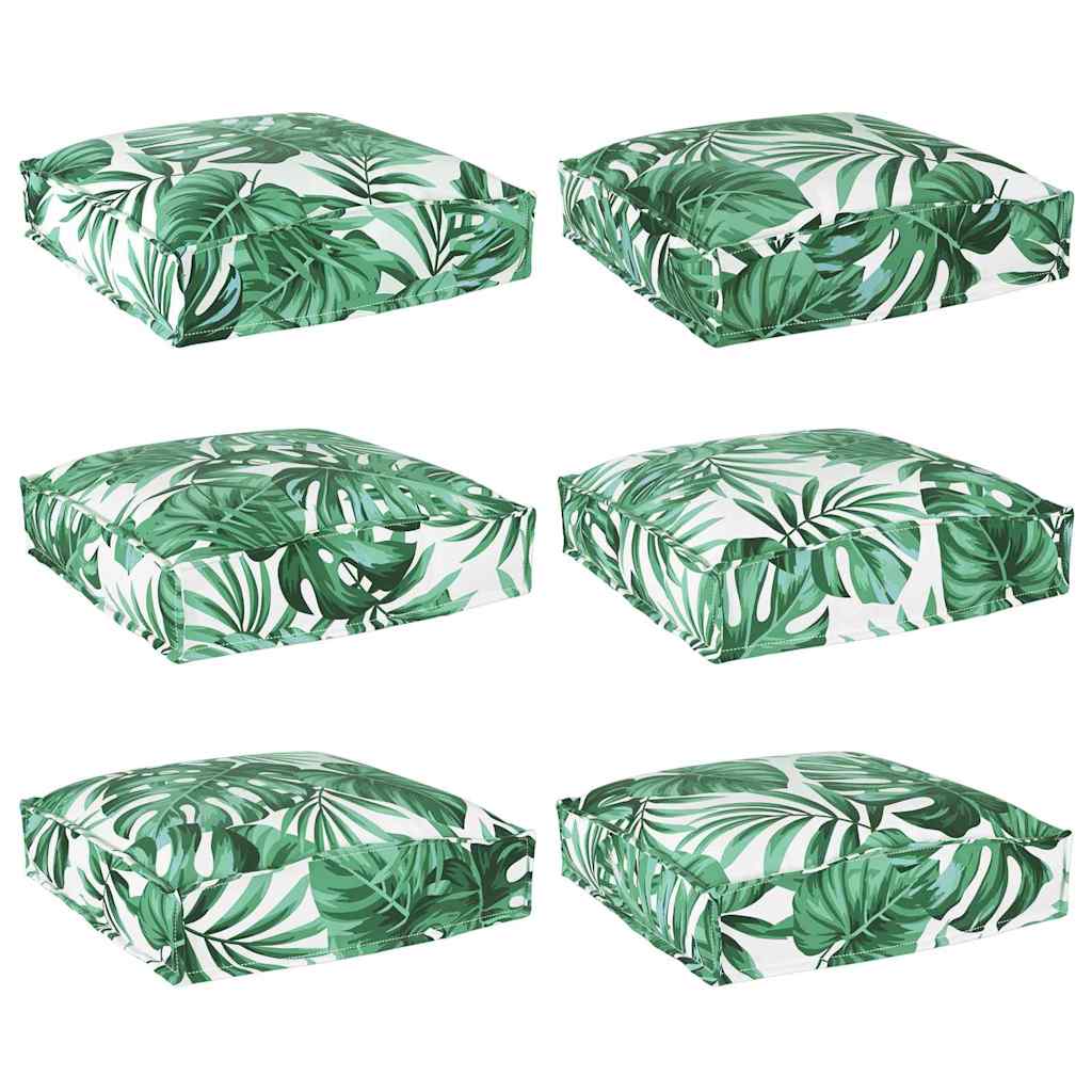 Cuscino 6 pcs Motivo Foglia 40 x 40 x 8 cm Tessuto Oxford