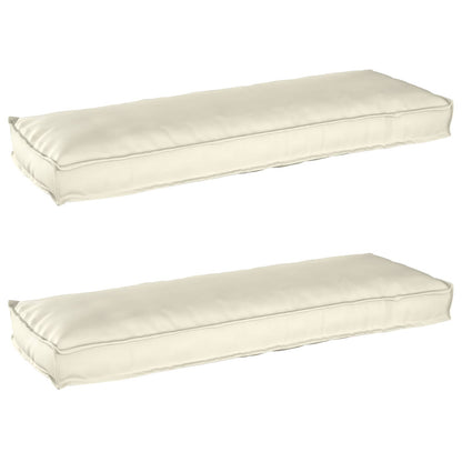 Set di Cuscini per Pallet 2 pcs Crema 120 x 40 x 8 cm