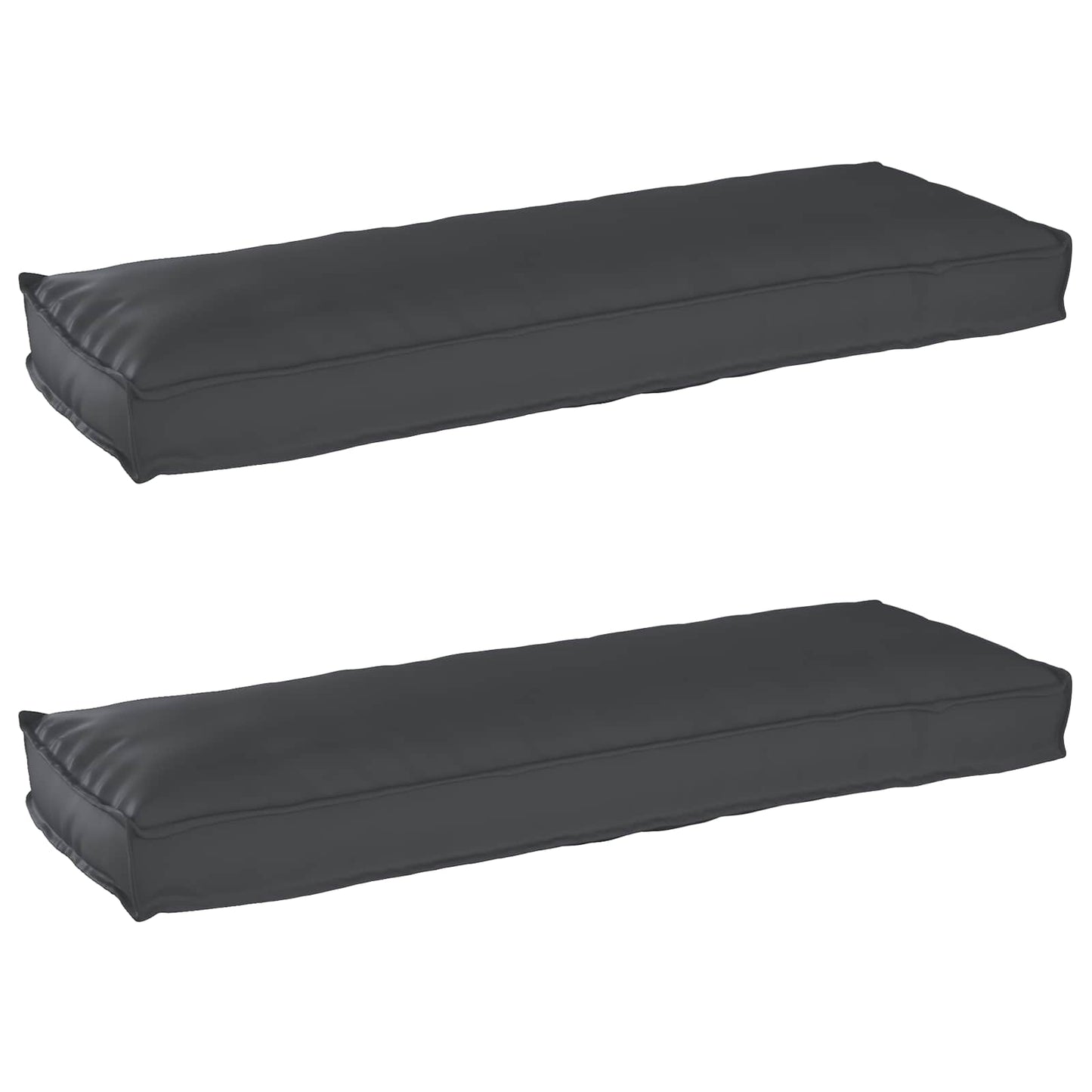 Set di Cuscini per Pallet 2 pcs Nero 120 x 40 x 8 cm