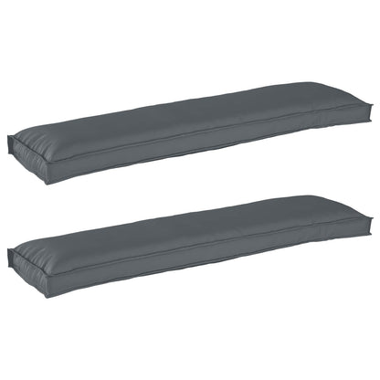 Set di Cuscini per Pallet 2 pcs Antracite 150 x 40 x 8 cm
