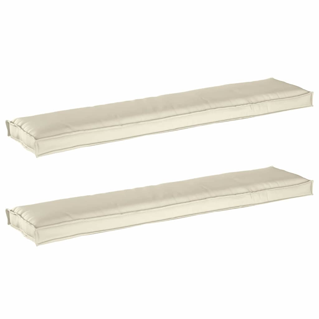 Set di Cuscini per Pallet 2 pcs Crema 180 x 40 x 8 cm